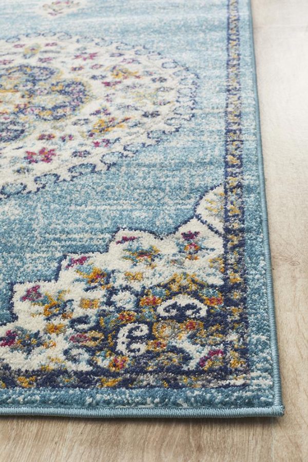 Babylon 202 Runner Rug (Blue) by Rug Culture Online now