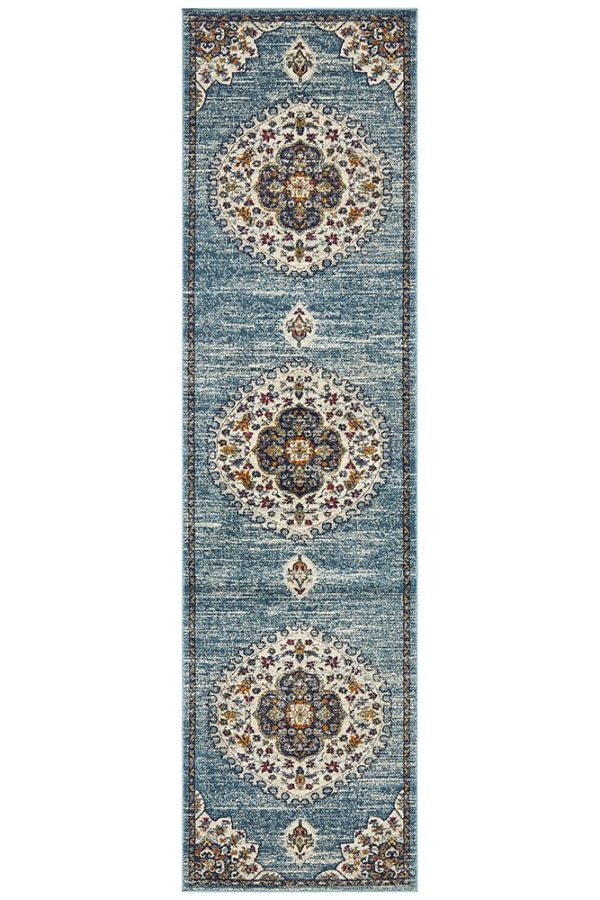 Babylon 202 Runner Rug (Blue) by Rug Culture Online now