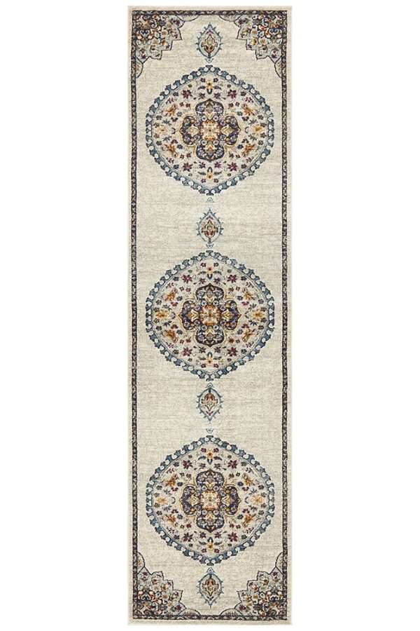 Babylon 202 Runner Rug (White) by Rug Culture Fashion