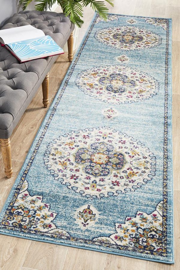 Babylon 202 Runner Rug (Blue) by Rug Culture Online now