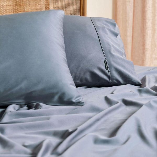 Nara Bamboo Cotton 400TC Sheet Set BLUESTONE by LINEN HOUSE Online Hot Sale