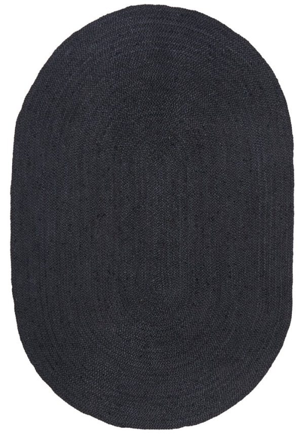 Bondi Oval Rug (Black) by Rug Culture Cheap