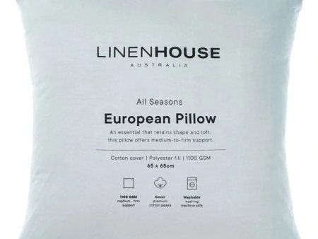 All Seasons 1100GSM European Pillow 65 x 65cm by Linen House on Sale