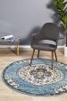 Babylon 202 Round Rug (Blue) by Rug Culture Fashion