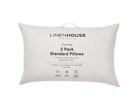 Everyday Washable Standard 2 Pack Pillow Pair 600gsm by Linen House Discount