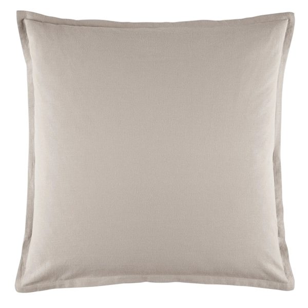 Wellington Oatmeal 43 x 43 cm Linen blend Square Cushion by Bianca Cheap