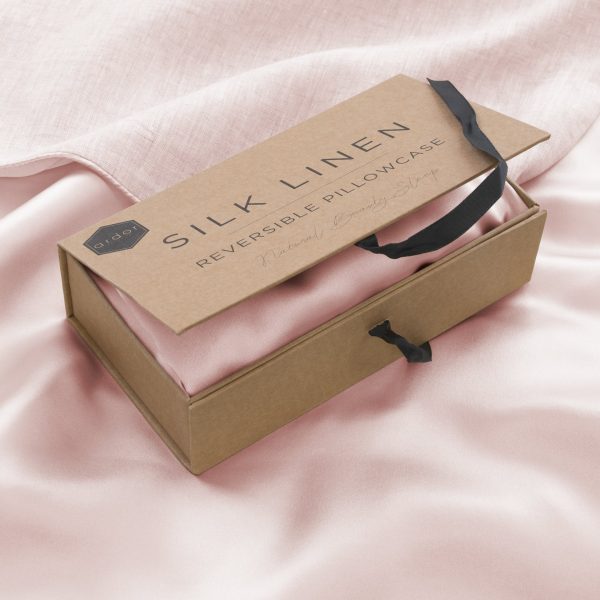 Silk   Linen Reversible Pillowcase DUSTY PINK by Ardor Online now