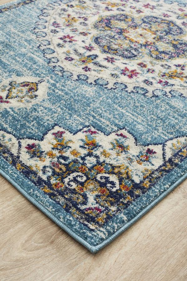 Babylon 202 Runner Rug (Blue) by Rug Culture Online now