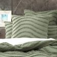 Wave SAGE 100% Cotton Chenille Vintage Quilt Cover Set by Cloud Linen Hot on Sale