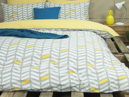 Banyan Grey  Yellow Quilt Cover Set by Ardor Online now