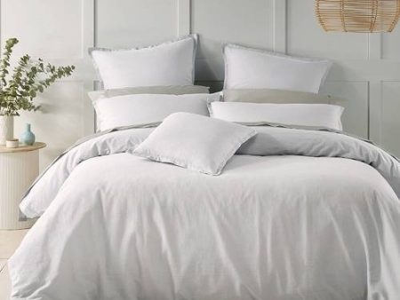 Wellington White Linen Blend Quilt Cover Set by Bianca For Cheap