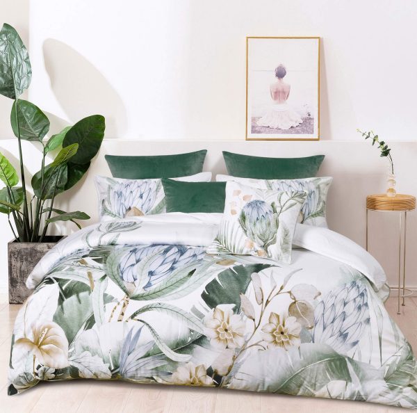 Evergreen Sage Quilt Cover Set by Bianca Online Sale