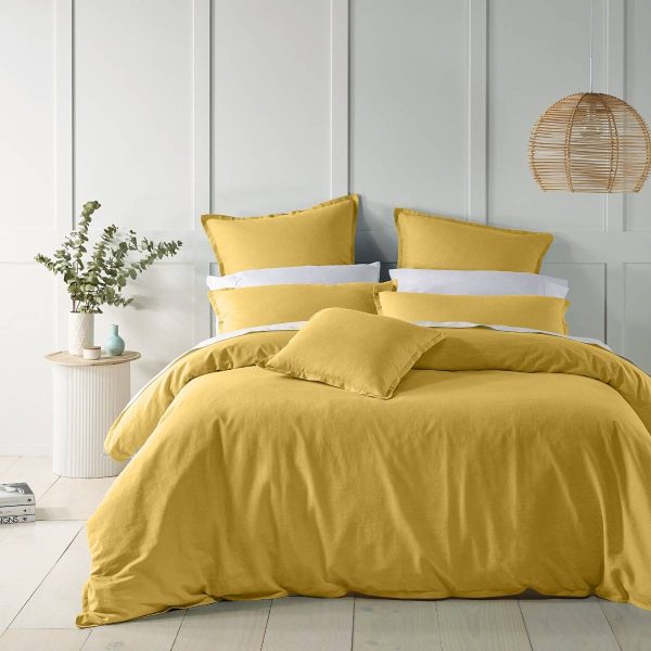 Wellington Gold Linen Blend Quilt Cover Set by Bianca Supply