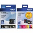 New Genuine Brother LC103XL Black, Cyan, Magenta & Yellow Ink Cartridges Supply