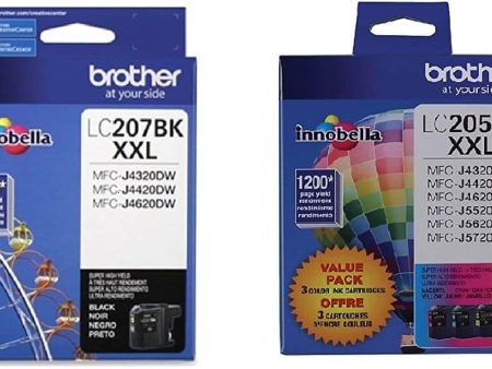 Brother LC207XXL Black & LC205XXL Color Ink Cartridges Fashion