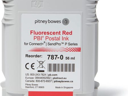 Original Pitney Bowes 787-0 Fluorescent Red Ink Cartridge Hot on Sale