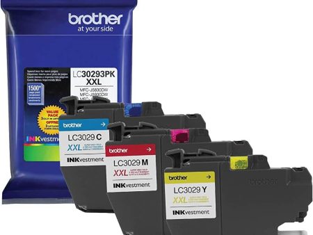 Brother LC3029 High-Yield Cyan, Magenta, Yellow Ink Cartridges, Pack Of 3 Hot on Sale