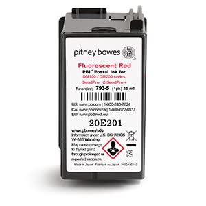 Original Pitney Bowes 793-5 Fluorescent Red Ink Cartridge Online now