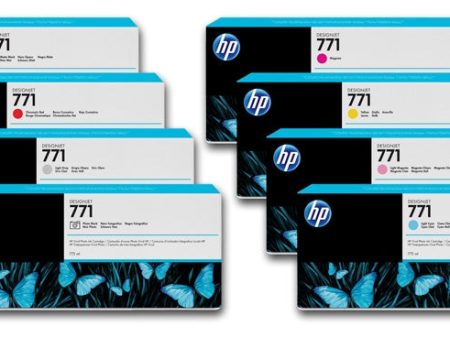 HP 771A Black and Color Standard Yield Ink Cartridge (8 Pack) Online now