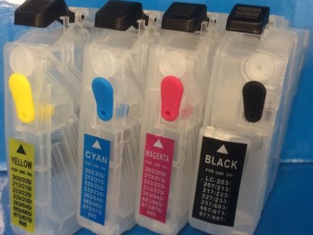 4 REFILLABLE PRINTER CARTRIDGES TO REPLACE BROTHER LC223 LC 223 Non OEM Cheap