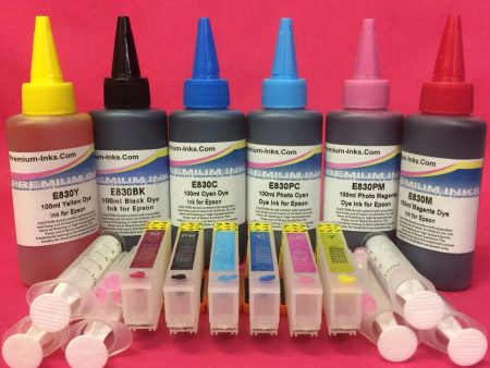 24 XL REFILLABLE CARTRIDGES + 600ML INK FOR EPSON 24 24XL T2421-6 T2431-6 Non OEM Online now