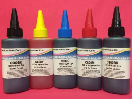 5x100ml DYE REFILL INK CANON PIXMA PRINTERS Non OEM Fashion