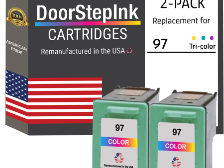 DoorStepInk Brand for HP 97 (C9363WN) Color Twin Pack Remanufactured in the USA Ink Cartridges Supply