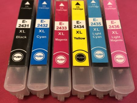 24xl Inkjet Cartridges Epson Expression Photo XP 750 760 850 860 950 T2431-6 Elephant Non OEM Fashion