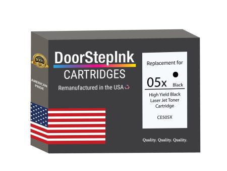 DoorStepInk Brand For HP 05X High Yield Black Remanufactured in the USA LaserJet Toner Cartridge, CE505X Hot on Sale