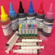 T0801-6 REFILLABLE EMPTY CARTRIDGES +600ml DYE INK TO REPLACE EPSON T0801-6 Non OEM Supply