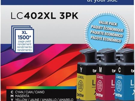 Original Brother LC402XL High Yield Cyan, Magenta and Yellow Ink Cartridges(3-Pack) For Cheap