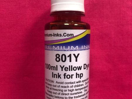 YELLOW 2 x 100ml DYE PRINTER REFILL INK FOR HP INKJET PRINTERS Non OEM Sale