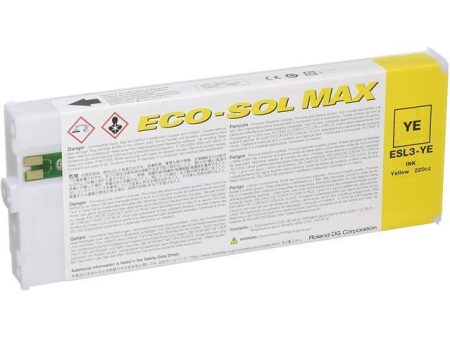 Roland Eco-Sol Max ESL3-YE Solvent Ink Cartridge 220ml Yellow Sale