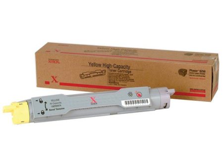 Genuine Xerox Phaser 6250 High-Yield Yellow Toner Cartridge, 106R00674 Hot on Sale