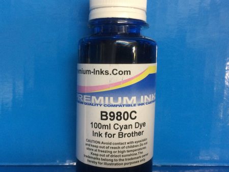 2x 100ml CYAN BOTTLES DYE REFILL INK FOR BROTHER Non OEM Discount