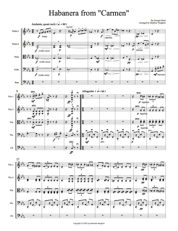 Habanera  from  Carmen  (Georges Bizet) Discount