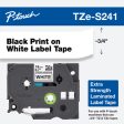 Genuine Brother TZe-S241 Labelling Tape Cassette – Black on White, 18mm wide Fashion