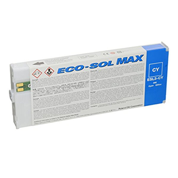 Roland Eco-Sol Max ESL3-CY Solvent Ink Cartridge 220ml Cyan For Sale