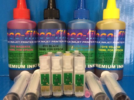 T2711-4 Refillable Cartridges ECOFILL Ink For Epson Workforce WF 7210DTW 7710 7715 DWF etc. Supply