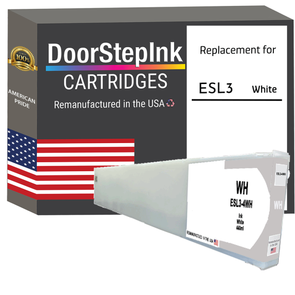 DoorStepInk Brand for Roland ESL3-4WH 440mL White Remanufactured in the USA Ink Cartridges For Sale