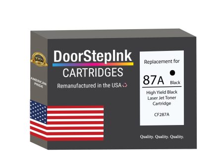 DoorStepInk Brand For HP CF287A High Yield Black Remanufactured in the USA LaserJet Toner Cartridge, 02-81675-001 Hot on Sale