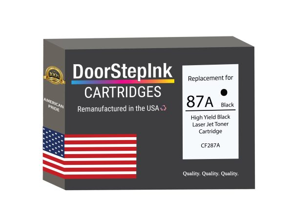 DoorStepInk Brand For HP CF287A High Yield Black Remanufactured in the USA LaserJet Toner Cartridge, 02-81675-001 Hot on Sale