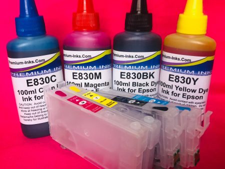 405 XL REFILLABLE CARTRIDGES +400ml INK Epson WorkForce WF 7830 7835 7840 DTWF Non OEM For Sale