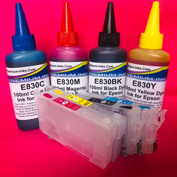 405 XL REFILLABLE CARTRIDGES +400ml INK Epson WorkForce WF 7830 7835 7840 DTWF Non OEM For Sale