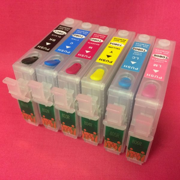 T0801-6 REFILLABLE EMPTY CARTRIDGES TO REPLACE EPSON T0801-6 Non OEM Supply