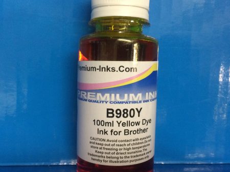 2x 100ml YELLOW BOTTLES DYE REFILL INK FOR BROTHER Non OEM Online Sale