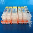 6 REFILLABLE CARTRIDGES FOR CANON PGI-550BK CLI-551 BK C M Y G Online Hot Sale