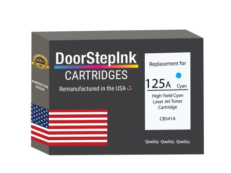 DoorStepInk Brand For HP 125A High Yield Cyan Remanufactured in the USA LaserJet Toner Cartridge, CB541A Sale