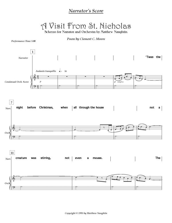 A Visit From St. Nicholas  (small orchestra) (Naughtin) Fashion