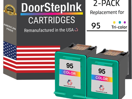 DoorStepInk Brand for HP 95 (C8766WN) Tri-Color Twin Pack Remanufactured in the USA Ink Cartridge Online Hot Sale